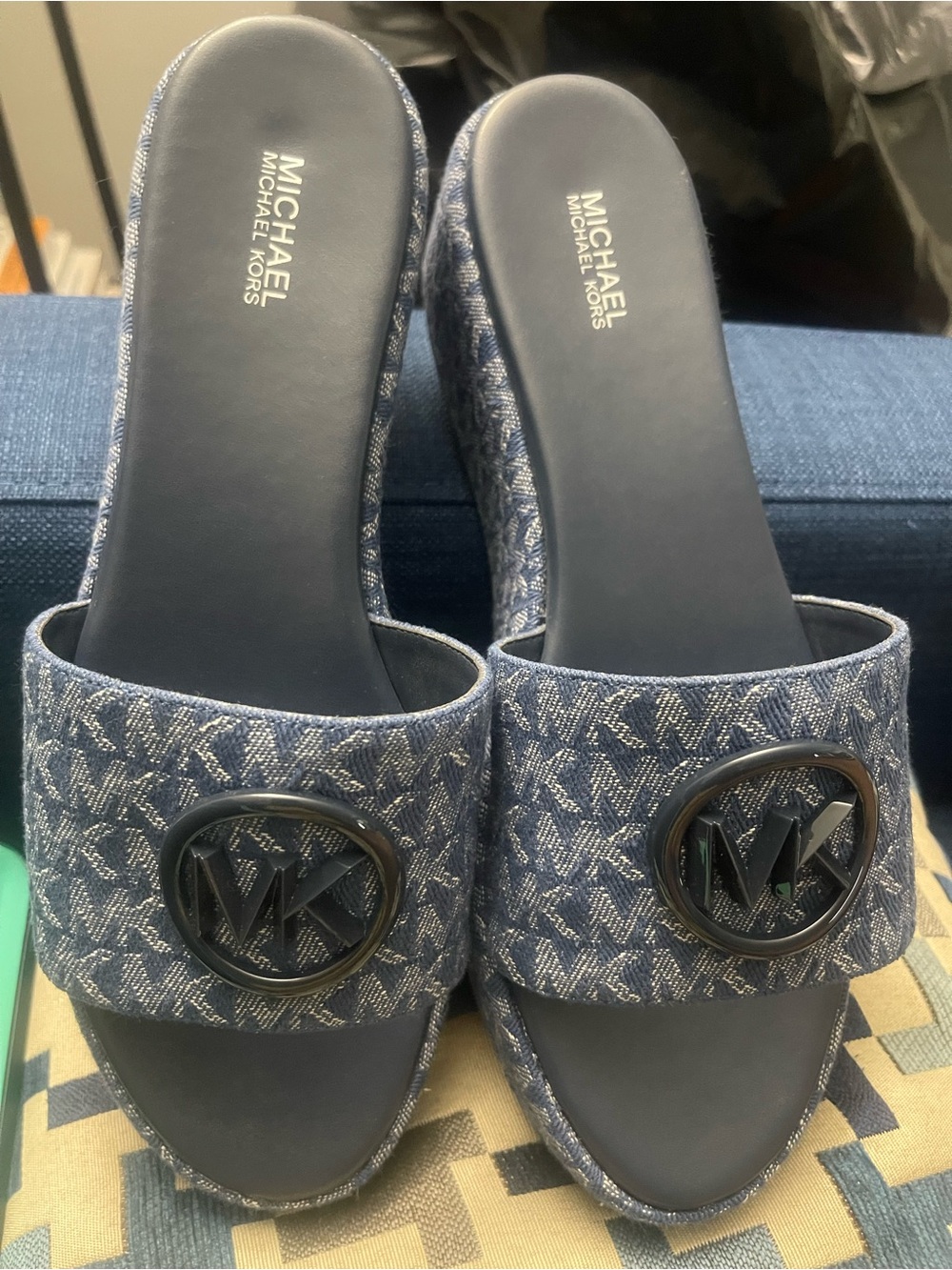 Michael Kors Blue Denim Platform Sandal